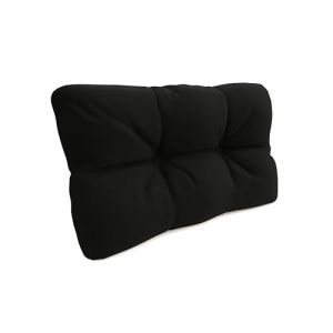 POKAR Coussin Matelassé pour Palettes Euro - 1x Dossier 60cm x 40cm x 12cm, en Mousse formée à Froid, très Confortable, Canapé de Jardin, Intérieur et Extérieur, sans Palette, Noir (EURAKOP-FR, neuf)