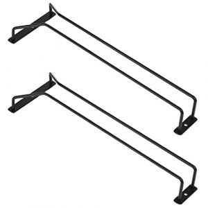 Dianoo Lot de 2 porte-verres à vin sous armoire en métal noir, support de verres à pied sous étagère, support de rangement pour verres à vin, 35,5 cm (heng_feng, neuf)