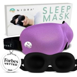 Nidra - Masque de sommeil luxe breveté Avec forme profilée et sangle tête réglable Parfait pour dormir sur le côté, bloquer la lumière, profondément n'importe où, quand un réveil frais Violet (Mesa Wholesale Inc., neuf)