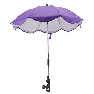 14 Pouces Ombrelle pour Poussette, Parasol Universel pour Poussette avec Pince Parasol R&eacute;glable pour Poussette avec Protection Parasol pour Poussette, Couffin, Fauteuil Roulant (Violet (colle (Luqeeg, neuf)
