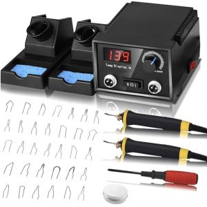 Trsaow Pyrogravure au Bois Professionnel,2 Stylos et 33 Pointes de Fil Machine &agrave; Pyrographie 60W LCD Br&ucirc;leur &agrave; Bois 0-750&deg;C Pour Bois, Cuir, Citrouille (BEANS PEAK Limited, neuf)