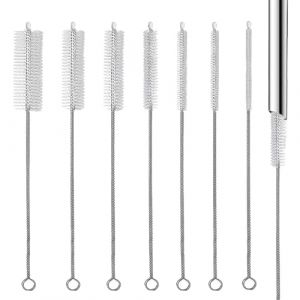 Lot de 7 brosses de Nettoyage,Rosse de Nettoyage,Goupillon Paille,Brosse Paille,Ecouvillon Paille,Brosse de Nettoyage Tube pour Bouteille en Verre Bébé Biberon Bouilloire Clavier, Tuyau Brosses (Hongoen, neuf)