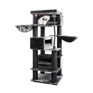 Petrebels Turnpike 200 Arbre &agrave; chat XXL, Noir, 76 x 76 x 200 cm, Arbre &agrave; gratter pour chats Maine Coon de grande taille (Petrebels, neuf)