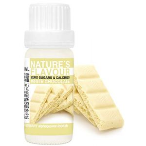 ALPHAPOWER FOOD Arôme alimentaire naturel chocolat blanc I liquide - gouttes aromatisantes et édulcorant sans sucre, 1x10ml goût délicieux, vegan liquid sweetener Flavour Drops, Flavdrops (ALPHAPOWER FOOD, neuf)