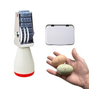 Homvik Tampon Dateur Manuel pour Œufs, Marquage 4mm avec Tampon Encreur Noir, Design Spécial Mois et Jour, pour Les Poules Canard Turquie Oeufs D'oie (Granbuy, neuf)
