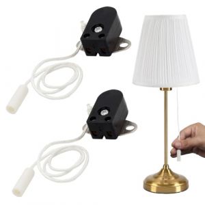 WUSJCOF 2 pièces interrupteur à tirette avec cordon interrupteur encastrable 2 pôles interrupteur pour lampes et luminaires 2A 250V AC mini interrupteur pour allumer et éteindre (NAROU DUTEN, neuf)