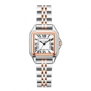 Szaikyri Classique Carr&eacute;e Montre pour Femmes avec Chiffres Romains - Montre de Dames Femme (Silver&Rosegold-Black) (Szaikyri, neuf)