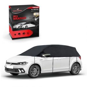 WALSER B&acirc;che de Protection pour Voiture All Weather, 100% b&acirc;che Voiture imperm&eacute;able, Housse Voiture imperm&eacute;able, B&acirc;che de Voiture Demi-b&acirc;che Taille 1 Noir (WALSER - Le meilleur pour votre voiture, neuf)