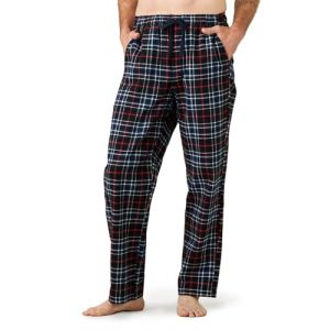 LAPASA Pantalon de Pyjama Homme 100% Flanelle de Coton Bas de Pyjama & de Détente Maison Automne/Hiver M39 Bleu Marine & Rouge (Flanelle) L (LAPASA-FR, neuf)