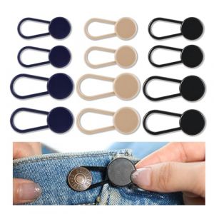 GrueGard Extenseur de Bouton de Pantalon 12 Pi&egrave;ces - &Eacute;largisseur de Taille en 2 Tailles & 3 Couleurs, Sans Couture Homme/Femme, Pour Grossesse et Jeans, Trousers Button Extender (Oulong-Global Store, neuf)