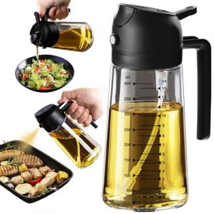 TrendPlain Spray Huile Cuisine 470ml &ndash; Vaporisateur Huile Air Fryer 2-en-1 pour Cuisson, Salades, Vinaigre et Accessoire Cuisine - Noir (TrendPlain, neuf)