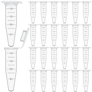 50 Pièces Tube à Centrifuger,Tube à Centrifuger Transparent,Micro Tubes à Essai Flacon Avec Snap Cap,Microcentrifugeuse Avec Couvercle,Plastique Tube à Essai Centrifuge Conique Microtube,1.5ml (GZGC-SHOP, neuf)