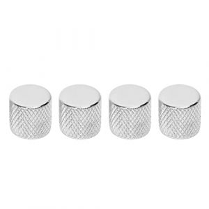 4pcs Boutons de Guitare électrique, Potentiomètre de Bouton de Commande de Bouton de Commande de Guitare électrique pour Guitare électrique (Argent) (Tenyse, neuf)