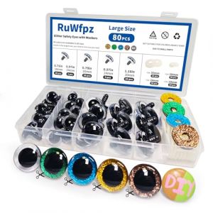 RuWfpz Yeux de Securite Amigurumi Paillettes 18-30 mm - 4 Couleurs Yeux de Sécurité Crochet Poupée en Plastique, Oeil Yeux pour Peluche Amigurumi, 80pcs Bouton Yeux a Coudre Animaux (WfpcDirect, neuf)