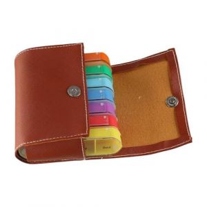 Pilulier hebdomadaire, &eacute;tui de transport en cuir PU, pilulier 7 jours, pilulier &agrave; ouverture coulissante (marron) (jugyvgt, neuf)