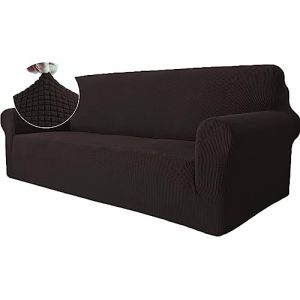 Ystyle Housse Canapé 3 Places avec Accoudoirs, Extensible Housses de Canapé, Universelle Housse Canape Protection Chat Chiens Griffures, Housse Fauteuil Antidérapante, Café (YSTYLE HOME, neuf)