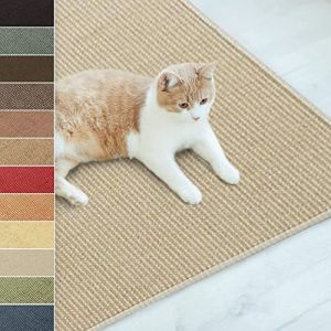 KARAT Paillasson en Sisal pour Chats,Tapis Griffoir,Tapis de grattage pour Chats,Tapis à griffer,Tapis à gratter résistant,Protection Idéale pour Meubles et Le Bien-être du Chat (Ivoire 140x200 cm) (Velvet Trading, neuf)