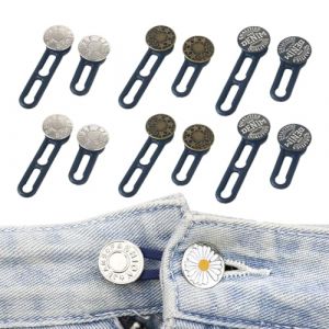 FENQURO 6 Pi&egrave;ces Extenseur de Taille pour Pantalons, Boutons Ajustables, Kit d&rsquo;Extension de Boutons pour Jeans, &Eacute;largisseur de Ceinture &Eacute;lastique pour Hommes et Femmes, Extenseur pour Grossesse (WINESTART, neuf)