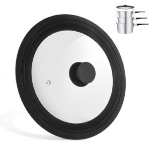 HDRNT Couvercle universel noir, couvercle en verre r&eacute;sistant &agrave; la chaleur, couvercle pour po&ecirc;les et casseroles, en silicone, couvercle universel pour casseroles et po&ecirc;les avec 28/30/32 cm de diam&egrave;tre (kkfastshp, neuf)