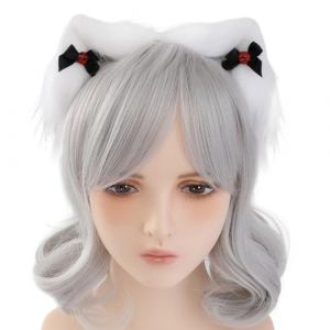 CAZSTYK Bandeaux d'oreilles en peluche avec nœud œil de diable pour filles sur le thème des animes (Yiguanzhuo, neuf)