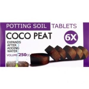 Lot de 6 Pastilles de Terreau Compressé en Fibre de Coco - Diam 6cm - Gonfle jusqu'a 250cm Cube - Fleur Jardin - 469 (✅Abrakado✅, neuf)