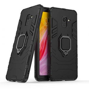 LuluMain Compatible avec Galaxy A8+ (2018) Coque, Anneau de Support T&eacute;l&eacute;phone Voiture Magn&eacute;tique Bague 360 &Eacute;tui de Protection pour Samsung Galaxy A8 Plus 2018 (Noir) (DaMain, neuf)