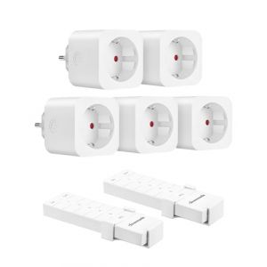 DEWENWILS Prise Télécommandée Programmable avec 5 Prises et 2 Télécommandes Pré-appariés, 16A/3680W, Prise Télécommande Sans Fil avec Portée de 30 m dans la Zone Ouverte, Certifié CE, Lot de 5 (DewenwilsDirect, neuf)