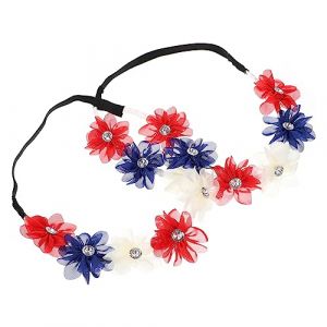 FRCOLOR 4 Pièces Bandeau De Décoration De Fête Casque Floral Mexicain Accessoires Du 4 Juillet Bandeau Du 4 Juillet Bandeaux Du 4 Juillet Accessoires Sur Le Thème Des États-unis En Tissu (White Beach, neuf)