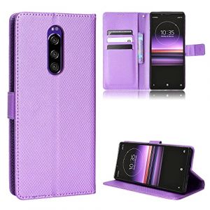 Coque Cuir pour Sony Xperia 1 Coque Housse Etui Cover,Coque pour Sony Xperia 1 J8110 J8170 J9110 J9150 SOV40 SO-03L Coque Etui en Cuir PU pour t&eacute;l&eacute;phone Portable Purple (Jielangxin, neuf)