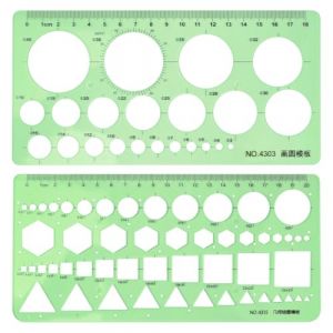 Aihoom 2PCS Normographe G&eacute;ographie, Gabarit Cercle et G&eacute;om&eacute;trique, Mod&egrave;les de Mesure pour Dessin Artistique, R&egrave;gle Pochoir pour Croquis et Sch&eacute;mas, R&egrave;gle Gabarit pour Studio ou Dessin Personnel (ZeYingLin, neuf)