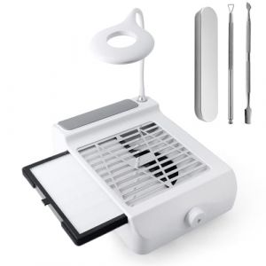 Aspirateur Ongle Professionnelle, Aspirateur Poussiere Ongle Manucure, Aspirateur de Table Ongle, Aspiration Réglable, Blanc-CJXC003 (FRspread SCM, neuf)