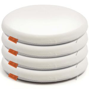 Coussin de Chaise 40x40 Lot de 4 – Mousse à Mémoire de Forme Confortable H3 – Galette de Chaise Carrée pour Intérieur & Jardin Extérieur – Coussins de Salon ou Salle à Manger – Couleur Beige Élégant (Eternal Market Ltd., neuf)