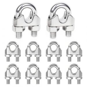 KEWUF 10 Pcs serre cable acier, Serre Cable Acier 3mm, serre cable, serre cable inox, serre cable 3mm, Serre Cable Inox, Convient pour Fil Ø 3 mm（M3） (VicFENG001, neuf)