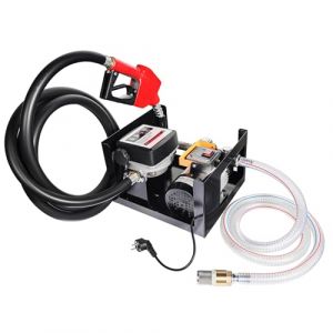 Wiltec Pompe à Fuel Gasoil bio Autoaspirante – 230 V / 550 W / 50 l/min – Hauteur d'aspiration max. 30 m – avec Pistolet de distribution à arrêt automatique et Soupape by-pass (Wiltec Wildanger Technik GmbH, neuf)