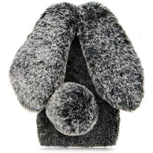 YKTO Étui Fourrure Lapin pour Xiaomi Redmi Note 11S 5G Étui Portable Doux Couverture Peau Duveteuse Filles Mignon Fourrure De Lapin Artificielle Mignon Oreilles Étui Lapin pour Redmi Note 11S 5G,Gris (YKTO, neuf)