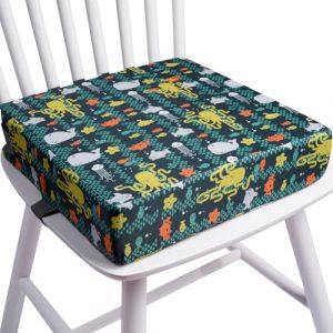 HOTUT Rehausseur Chaise Enfant Coussin, Rehausseur de Chaise pour Enfant pour la Table, Fort Support, 2 Sangles, Boucle de S&eacute;curit&eacute;, Amovible, Coussin de Chaise Sur&eacute;lev&eacute;e(Monde Sous-marin) (ZHDAYA, neuf)
