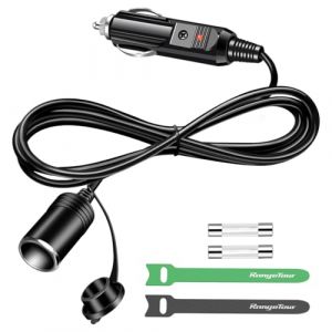 Range Tour Rallonge Allume-Cigare, 12V-24V pour Prise Allume-Cigare 1,8m Prise mâle vers Femelle Câble d'extension Robuste pour Voiture avec fusible Remplaçable 15A (rtdz, neuf)