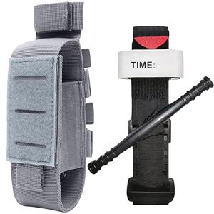 Garrot Tactique,Avec Porte-Garrot,Combat &Agrave; L'ext&eacute;rieur Tourniquets D'urgence Tourniquet &Agrave; Une Main &Eacute;quipement De Premiers Soins Militaires,Gris (UIHECTA EU, neuf)