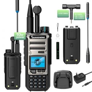 Quansheng TK-11(8) Professional Dual Band VHF/UHF Walkie Talkie 10W PMR446 Radio with 999 Channels, IP55 Waterproof, Type-C & 2500mAh Battery, CE Certified Two Way Radio for Outdoor Commercial Use (Quanshen store, neuf)