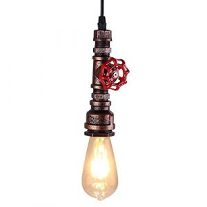 KAWELL Cr&eacute;atif Vintage Pendentif Lumi&egrave;re R&eacute;tro Industriel Lustre Fer Conduite d'eau Suspendre Lumi&egrave;re Art d&eacute;co E27 60W Maximum pour Caf&eacute; Bar Restaurant Cuisine (HAWEEDEAL, neuf)