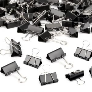 Ziamzra 90Pcs Pince Document 19mm M&eacute;tal Pinces &agrave; Double Clip Noir Trombones Bureau Bo&icirc;te de Pinces &agrave; Papier Clips pour Fournitures Bureau D&eacute;coration Photo Murale Lettres Notes(32mm/25mm/15mm) (ANAGRAMA & QUIMERA - UNIPESSOAL LDA, neuf)