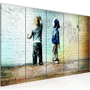 Runa Art Tableau mural XXL Enfants 200 x 80 cm Beige 5 Parties Street art - 039255a (Runa Art GmbH, neuf)