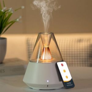 Diffuseur d'huile Essentielle électrique Diffuseur huiles essentielles ultrasonique Aromathérapie Diffuseur avec télécommande arrêt Automatique 7 lumière LED pour Bureau, Salon, Yoga - 150ml Blanc (weihaihaoyeshangmaoyouxiangongsi, neuf)