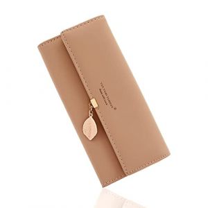 CALIYO Portefeuille Femme Cuir Porte Monnaie Pliable Grand et Long avec Titulaire de la Carte de Cr&eacute;dit Cash ID Zipp&eacute; RFID Blocage Porte Carte Walle (Caliyo, neuf)
