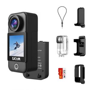 SJCAM C300 Caméra d'action de Poche 4K30fps, écran Tactile 1.33'' Caméra Sport, 2.4G/5G Dual WiFi 20MP caméra Casque, 6-Axis EIS caméra sous-Marine 30m/98ft résistant à l'eau (AmazingCam, neuf)