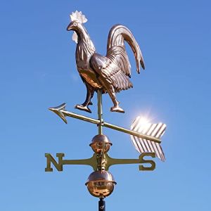 Linneborn 3D girouette Motif Coq en cuivre avec Support Universel. Indicateur de Direction du Vent Carillon &eacute;olien girouette pour Le Toit (Pilgrim V&M, neuf)