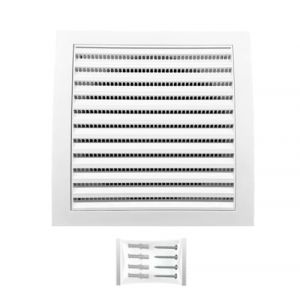 H&C VENT Grille Aeration 190x190mm Ø 150mm Blanc avec Moustiquaire │ Evacuation Caches Tuyau Ventilateur │ d'Extraction Ventialtion │ Exterieur Interieur │ Climatiseur Gaine Cache Extracteur d'air VMC (H&C Vent, neuf)