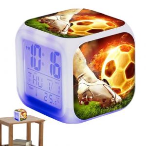 Yulokdwi Reveil Foot Enfant,Réveil De Football, Réveil De Football Pour Garçons, Horloge De Football Lumineuse, Accessoires De Chambre Pour Garçons, Horloge Numérique Pour, Horloge Lumineuse (Yulokdwi, neuf)