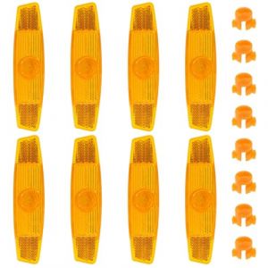 Hshenjhu 8 Pièces Catadioptre Velo, Catadioptre Velo Roue Réflecteur Avant et Arrière, Réflecteurs pour Rayon Vélo, Réflecteur de Rayon de Vélo pour Améliorer la Sécurité de Conduite de Nuit, Orange (DANSHUI, neuf)