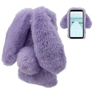 LCHDA Coque pour Samsung Galaxy S9 Plus Lapin Peluche Fourrure Violet 3D Lapin Oreille &Eacute;tui de Protection Hiver Chaud Souple Poilu Motif Doux Silicone TPU Gel Bumper Anti-Choc Incassable Housse (LCHDA-EU, neuf)